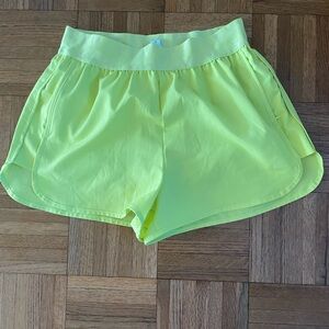 YYV Neon Yellow Athletic Short Zippered Side Pockets Womens M